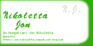 nikoletta jon business card